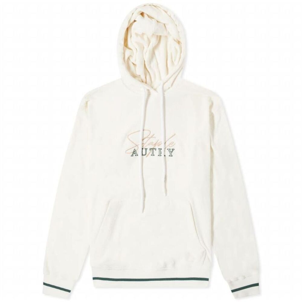 AUTRY Fleece Embroidered Logo Hoodie Men WHITE Sweaters & Cardigans